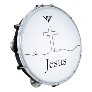 Pandeiro Profissional 10 Pol Pele Leitosa Vip Jesus P10-JESUS1 - 60164 em Oferta na Shopee