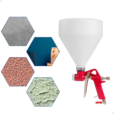 Pistola de Pintura Aplicadora de Textura e Chapisco Lorben 3 Bicos 4 a 8mm Caneca 5 Litros