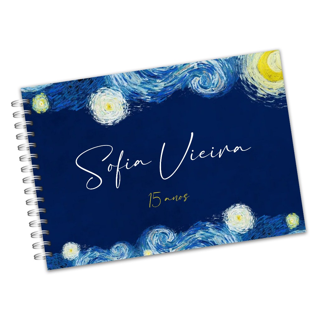Caderno De Mensagens Livro De Mensagens Livro de Assinaturas 15 Anos Personalizado Noite Estrelada