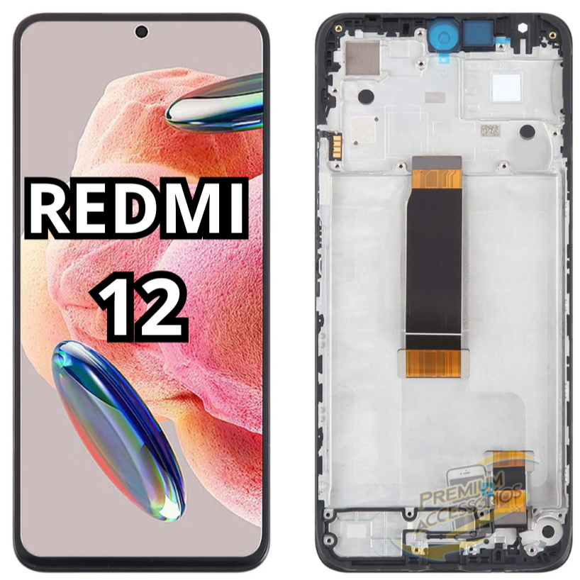 Tela Display Frontal Compatível Xiaomi Redmi 12 Com Aro e Sem Aro - A Pronta Entrega