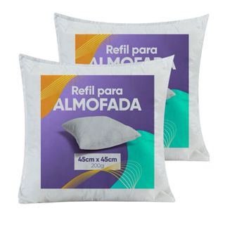 Kit 2 Enchimentos Para Almofadas 45cm x 45cm Refil Fibra Siliconada Antialérgico em Oferta na Shopee