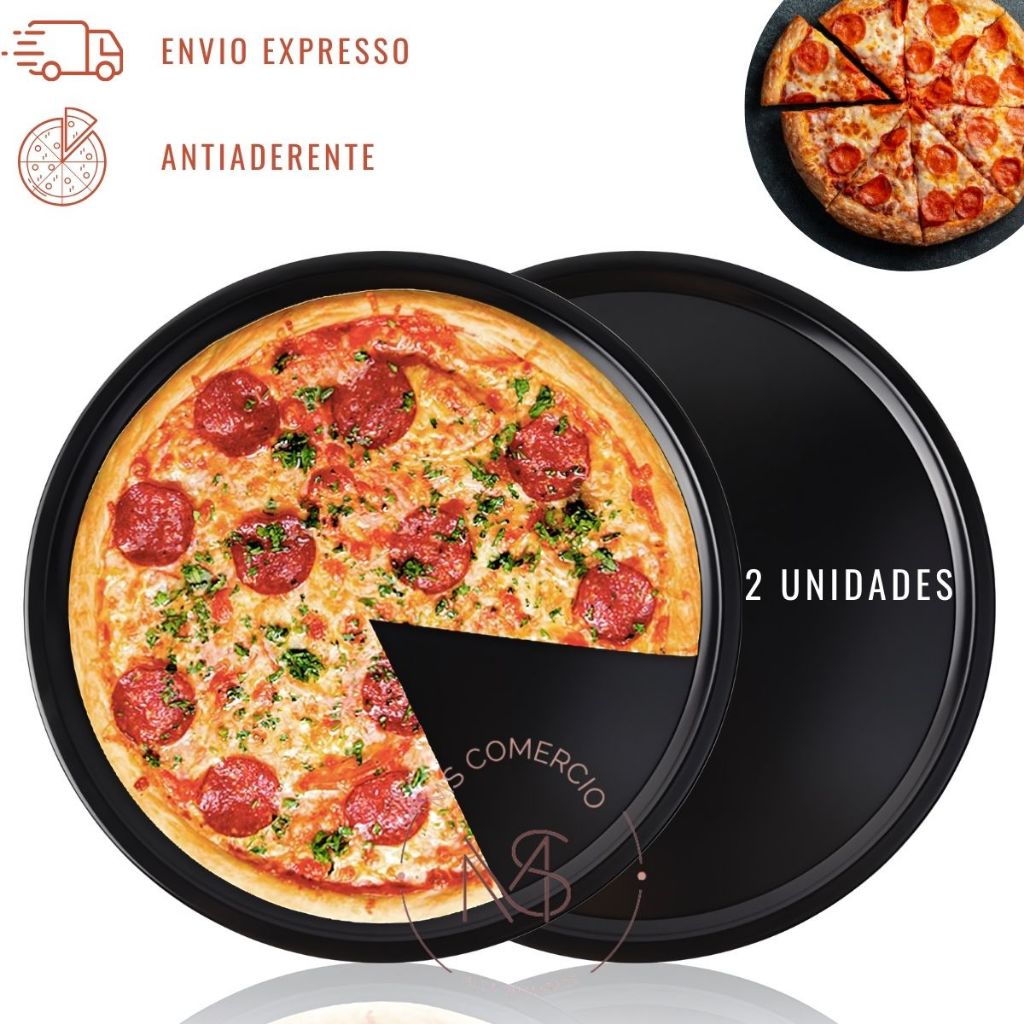 Formas de Pizza Grande 36cm Antiaderente Assadeira