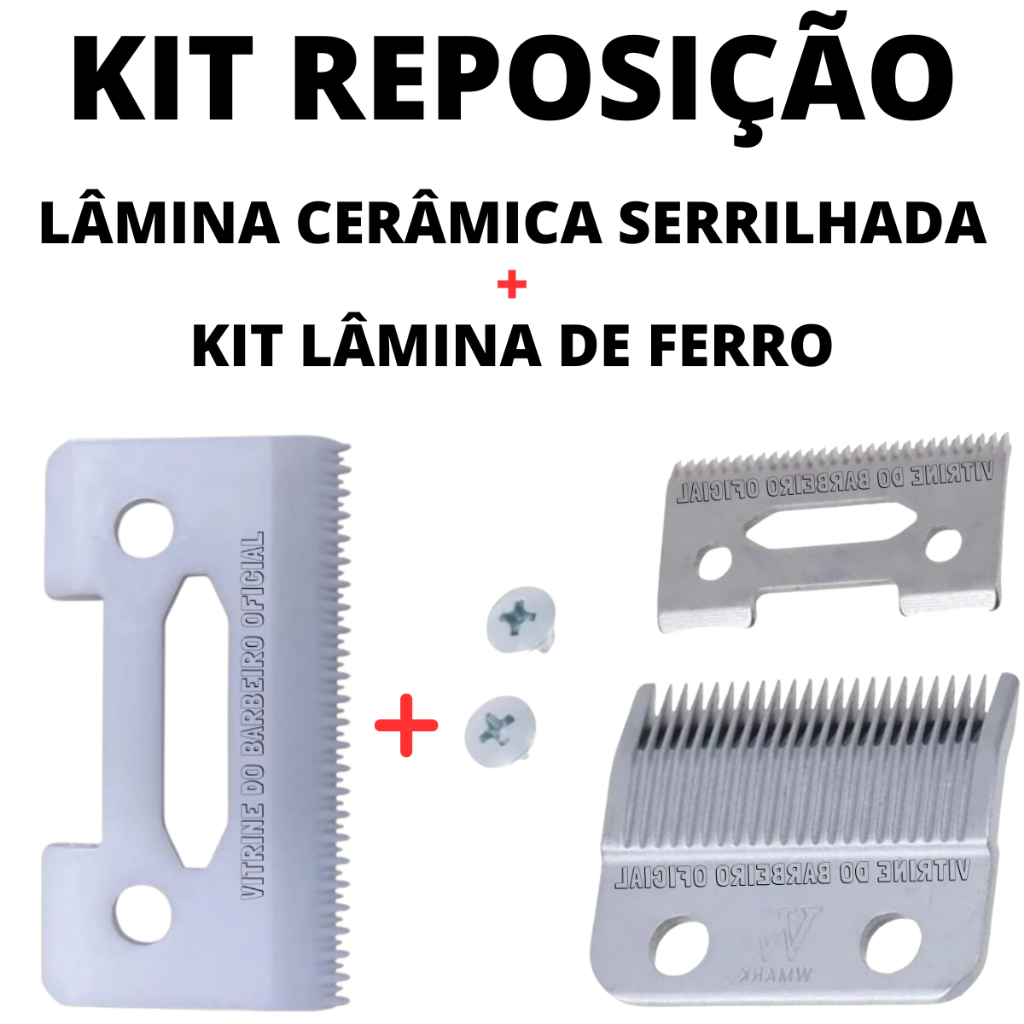 Lâmina Cerâmica Serrilhada P/ Máquina Wahl + Lâmina D Ferro!