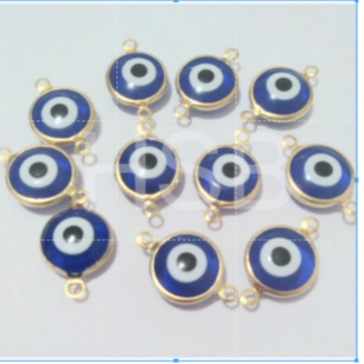 PINGENTE OLHO GREGO EM VIDRO  PARA MONTAGEM 12 mm- 10 UNIDADES PARA MONTAGEM AZUL ROYAL.