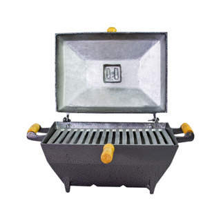 Churrasqueira A Bafo Quadrada Pequena Craqueada em Oferta na Shopee