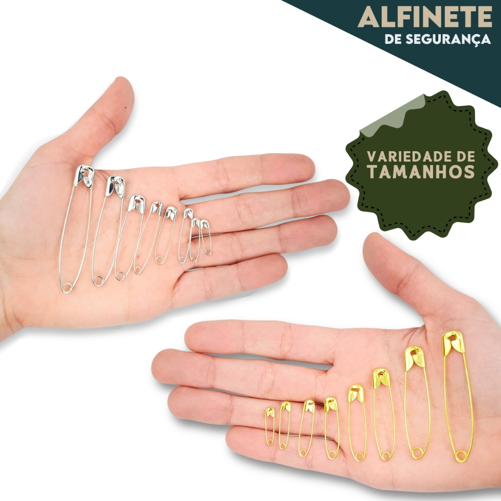 Alfinete de Segurança Ouro/Prata - Pacote com 100/50 Unidades - AV em Oferta na Shopee