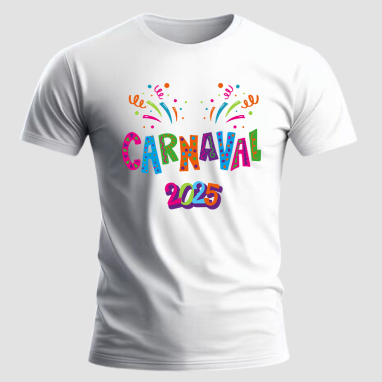 CAMISETA CARNAVAL MASCULINA FEMININA ESTAMPADA 100% ALGODÃO PREMIUM PROMOÇÃO