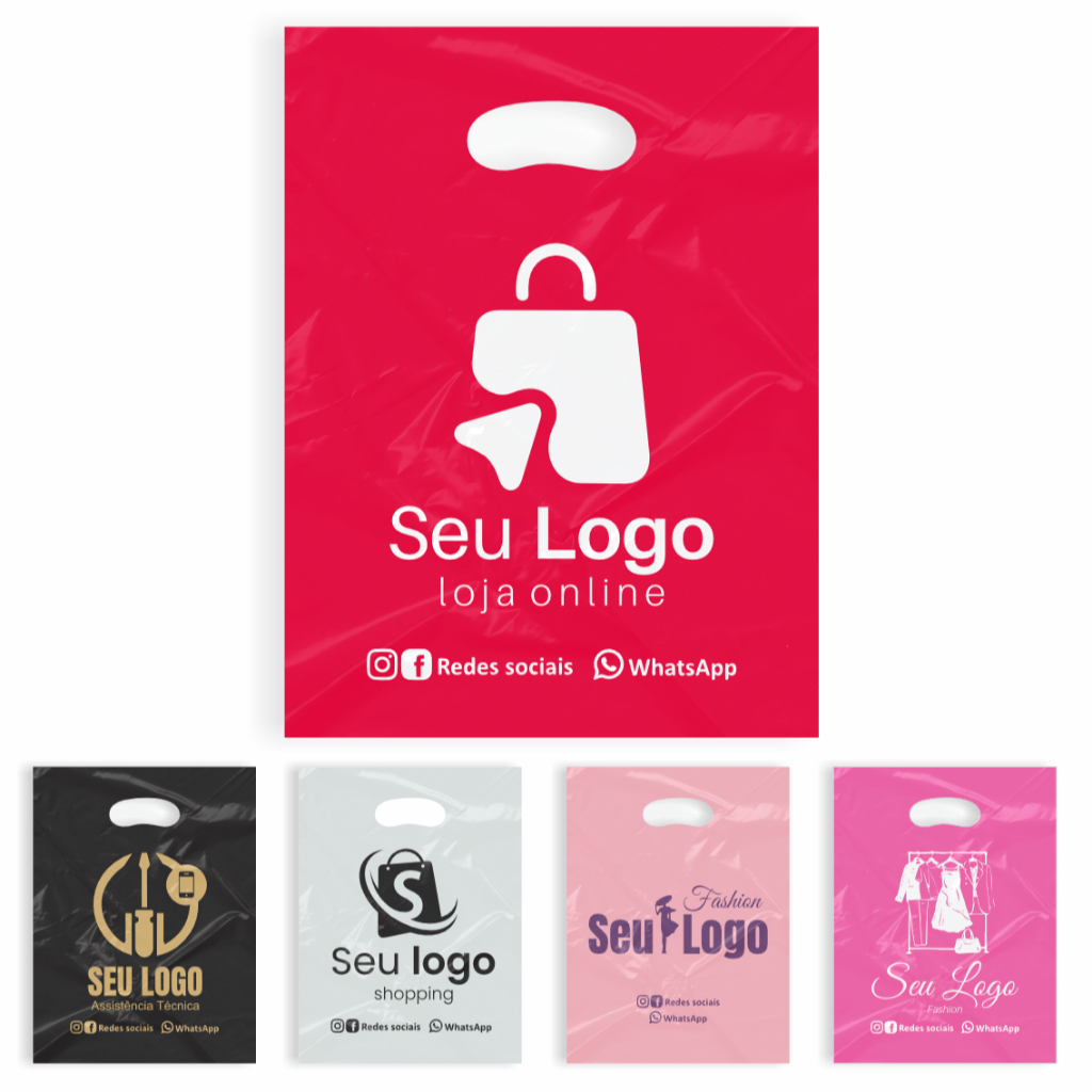 Sacolas Plásticas Personalizadas Com A Sua Logo, Tamanho 30x40, Produção Rápida.