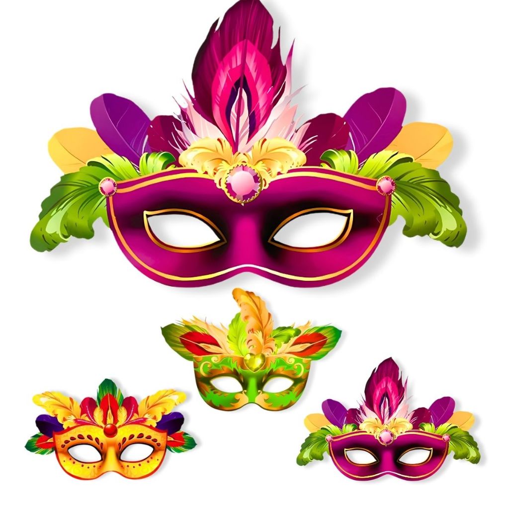 Kit 04 Enfeite Mural Carnaval Máscara Decoração Parede Festa em Oferta na Shopee