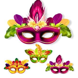 Kit 04 Enfeite Mural Carnaval Máscara Decoração Parede Festa em Oferta na Shopee