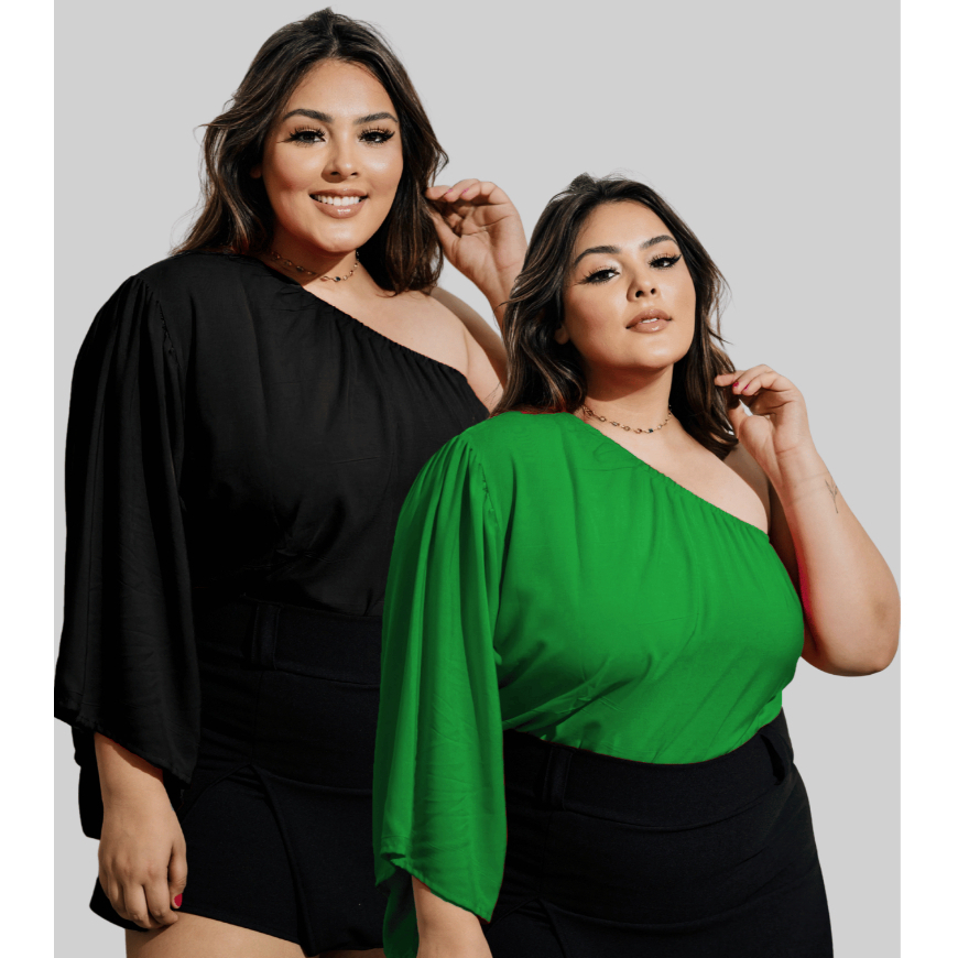 Kit Blusa Feminina Plus Size Bata Soltinha Mula Manca Ombro Nu Elástico Ajustável Verão Manga Godê
