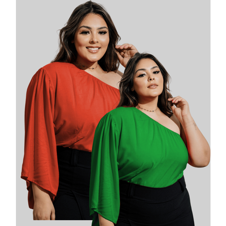 Kit Blusa Feminina Cropeed Bata Plus Size Mula Manca Manga Longa Ombro Nu Eslástico Disfarça Barriga