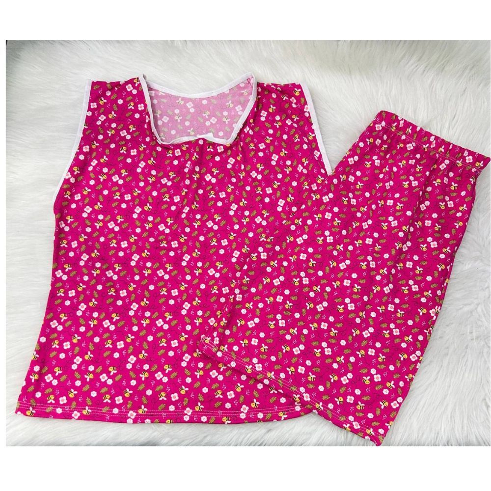 Pijama Senhora Regata e Bermuda em Suede Feminino Verão