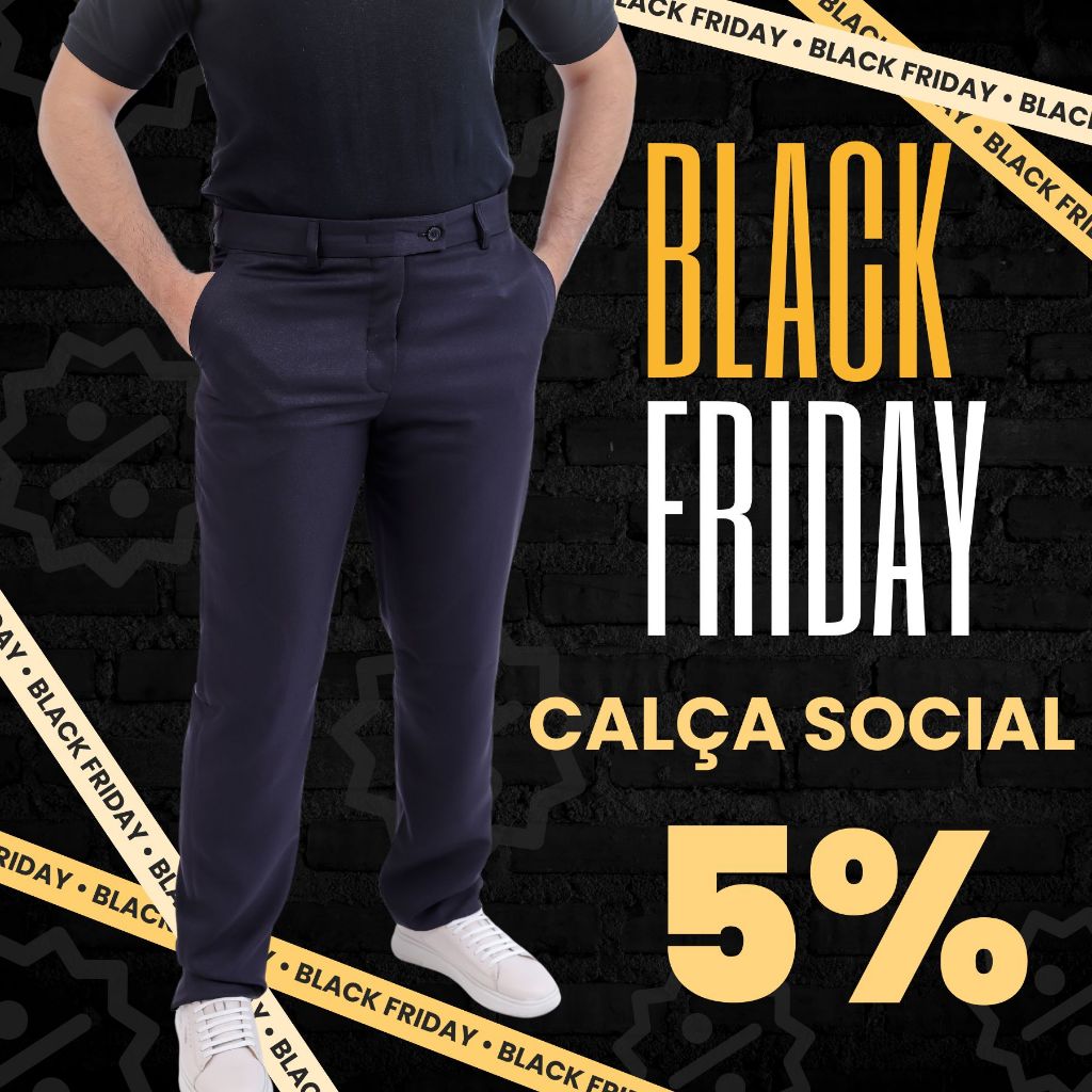 Calça Social Preta Premium Masculina Gabardine Microfibra