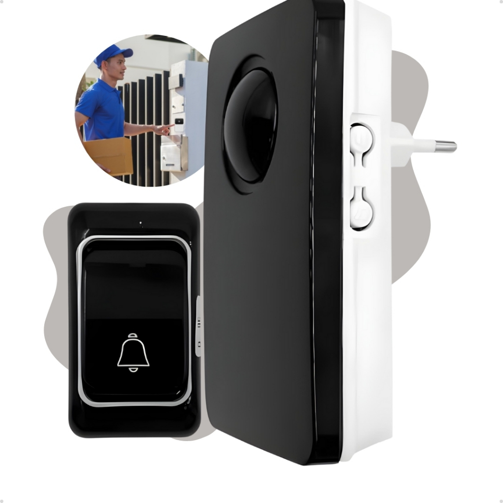 Campainha Sem Fio Bivolt A Prova d'água Residencial com 38 Toques Longo Alcance ate 200 Metros em Oferta na Shopee