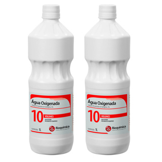 Kit 2 Água Oxigenada 10 Volumes de 1 Litro - Rioquímica em Oferta na Shopee
