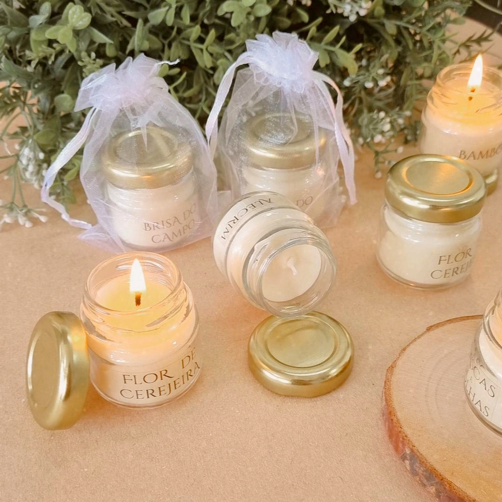 Mini Vela Aromática 40g - Cera Vegetal - Perfumada em Oferta na Shopee