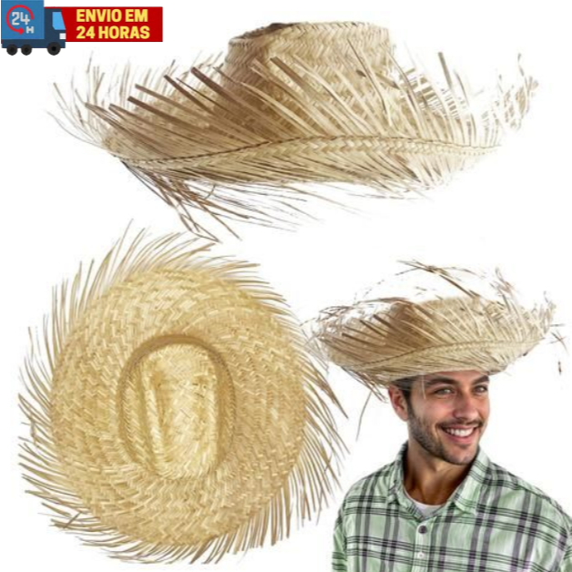 1 Unidade Chapeu de Palha Desfiado Festa Junina Caravana Caipira