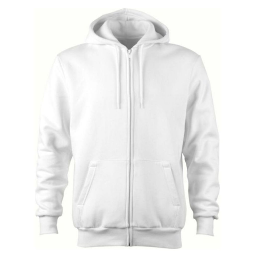 Moletom Com Ziper, Masculino E Feminino Confortavel Branco Liso Josty