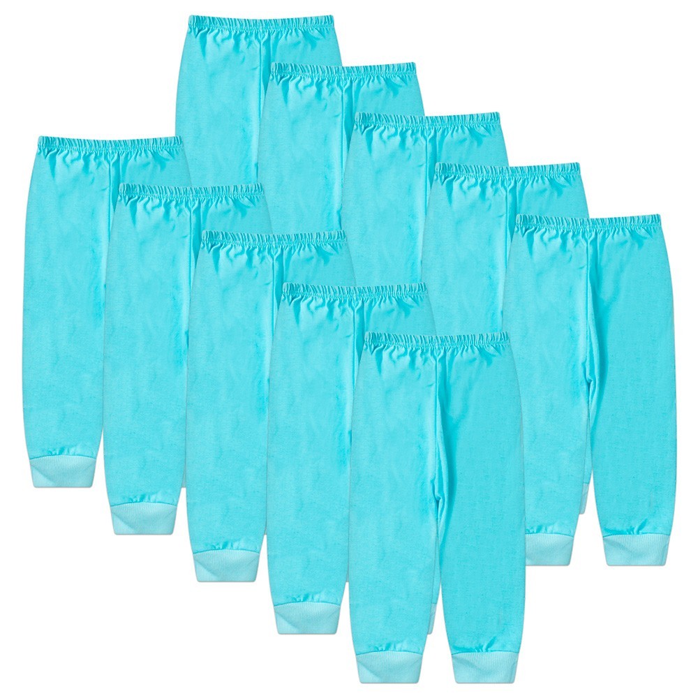 Kit Bebê (10 Peças) Mijão Meia Malha Turquesa Sem Pé (RN/P/M/G)