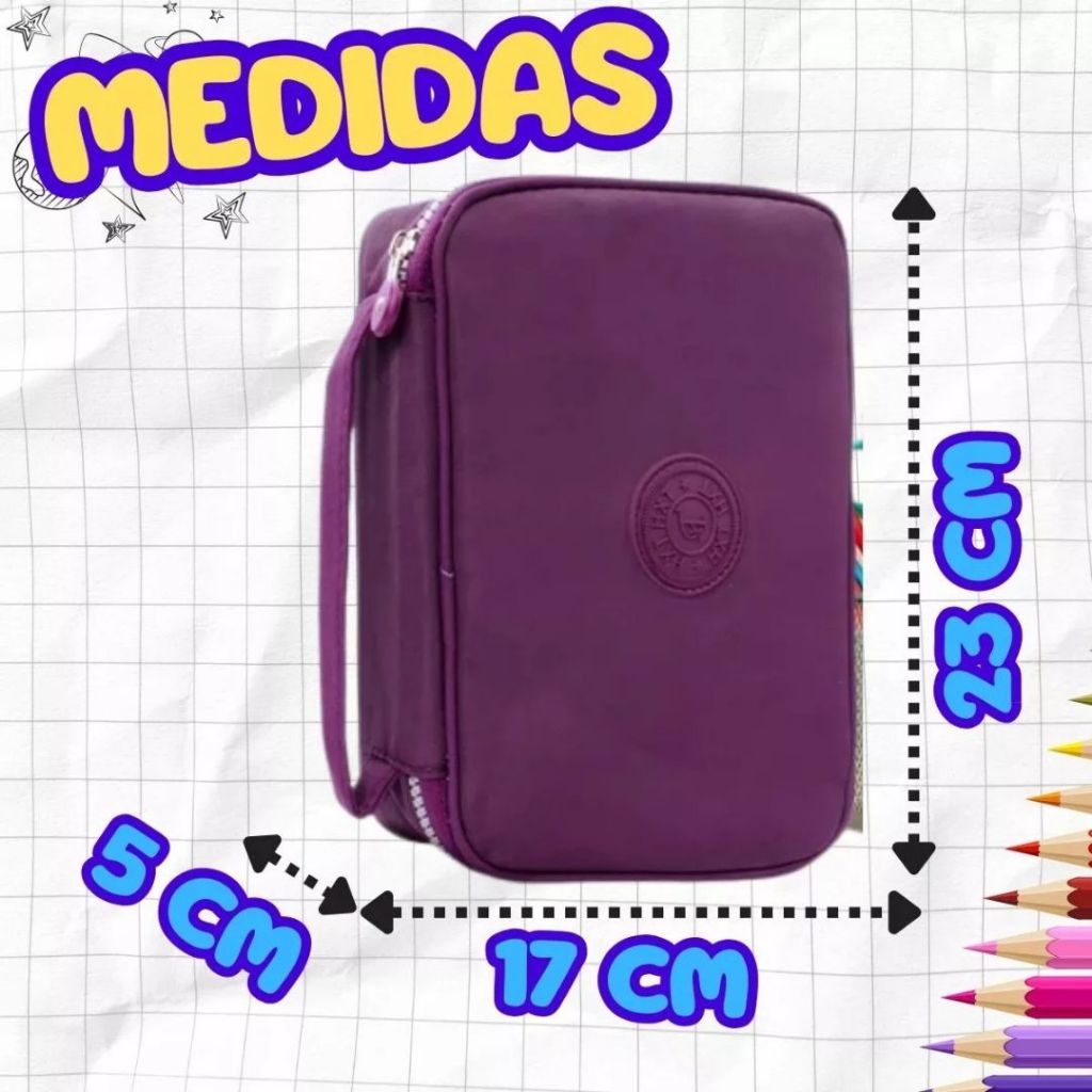 Estojo Escolar Box Grande Organizador Divisória