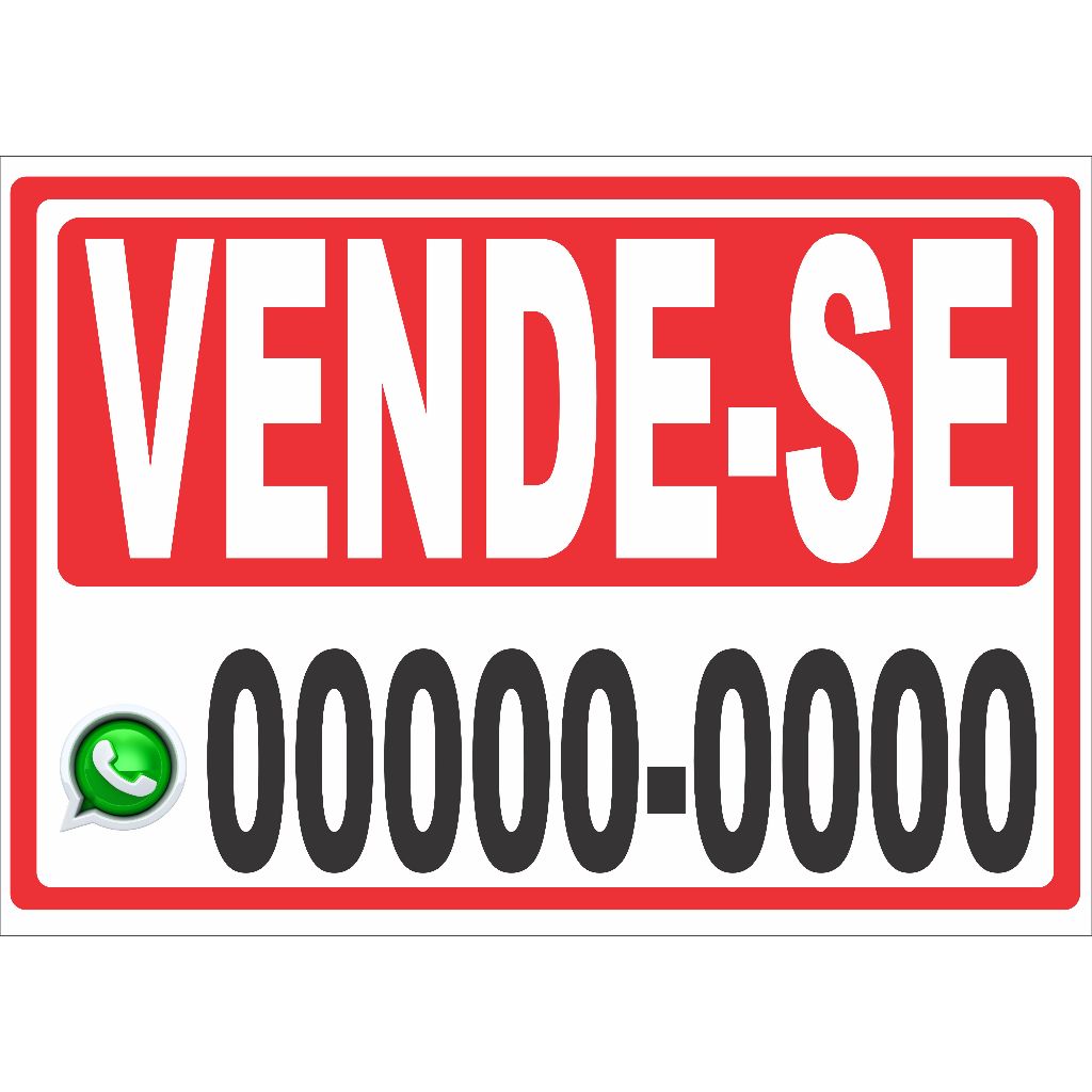 Placa de Vende-se ou Aluga-se Personalizável