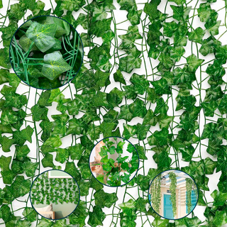 48 Metros Hera Verde Planta Artificial Trepadeira Ramas Folhagem Pendente em Oferta na Shopee