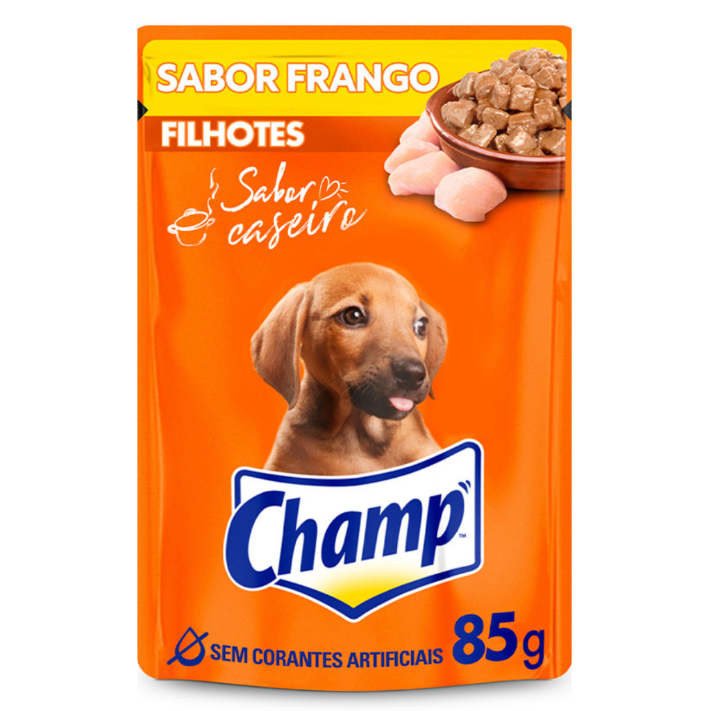 Ração Úmida Champ Para Cães Filhotes Sabor Frango 85g