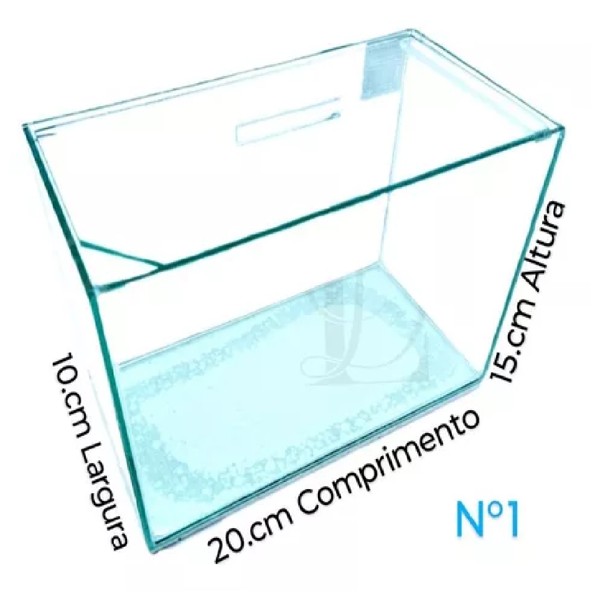 Aquário 20x10x15 cm beteira n1 para peixes e plantas vidro retangular 3 litros vidro 3mm em Oferta na Shopee