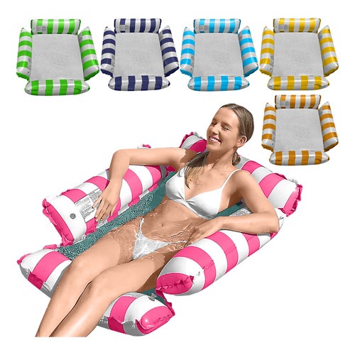 Boia Rede Piscina Cama Flutuante Reclinável Inflável Adulto e Infantil Espreguiçadeira