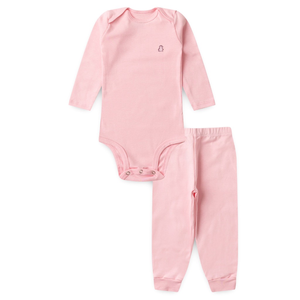 Conjunto Bebê Infantil Menina Body + Calça Algodão | ROSA BEBÊ