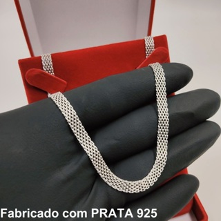 Colar Cordão Feminino Laminado Esteira 6mm Prata 925 Legítima 45cm em Oferta na Shopee