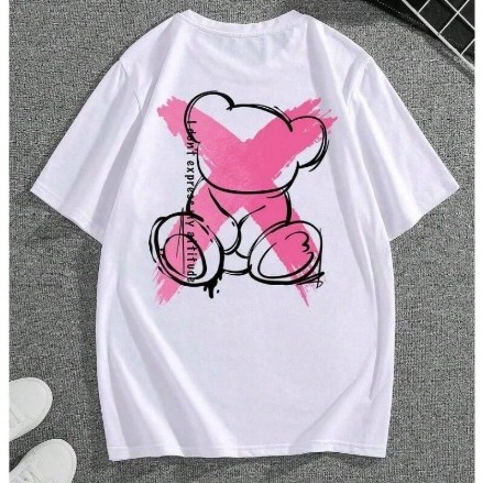 Camisa Oversized Urso X Estampada Camiseta Moda Animal Oversized Masculina E Feminina 100% Algodão
