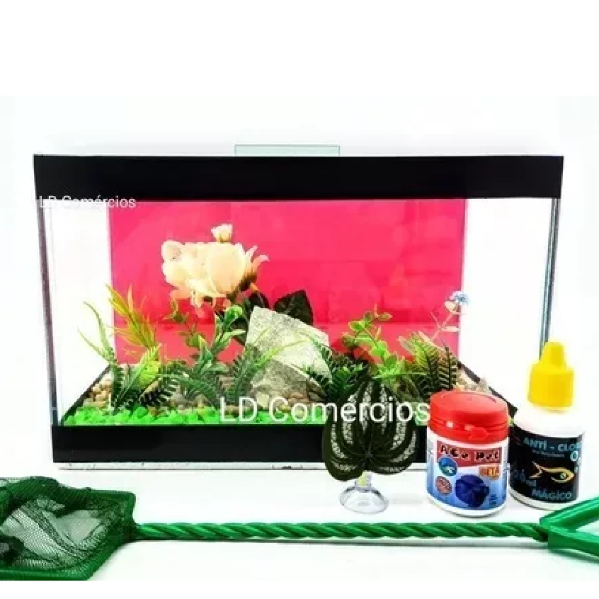 1 Aquário Bob Beteira 25x12x15 Decorado 5 Em 1 Promoção