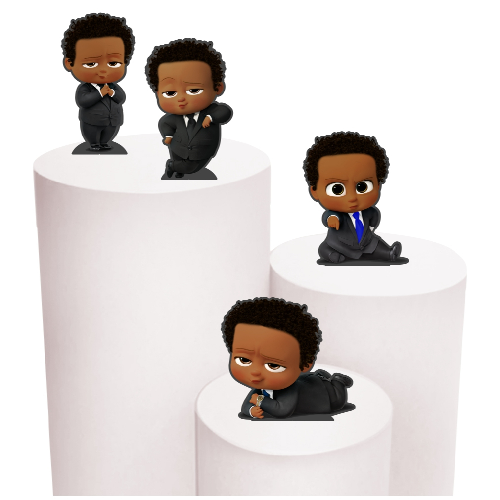 Kit de Display 4 de 20cm Totens para Decoração de Festa Poderoso Chefinho Black MDF Cortado a Laser
