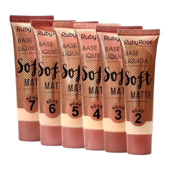 Base Liquida Facial Solft Matte bege Ruby Rose
