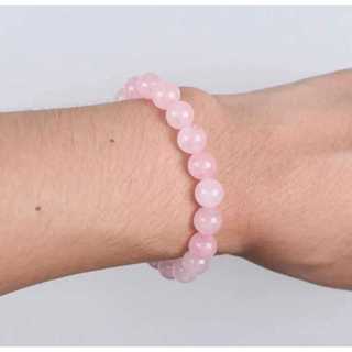 Pulseira De Pedra Quartzo Rosa Natural Esfera JOIA ENERGIA ESPIRITUAL Tamanho 8 Mm - Pedra Do Amor em Oferta na Shopee