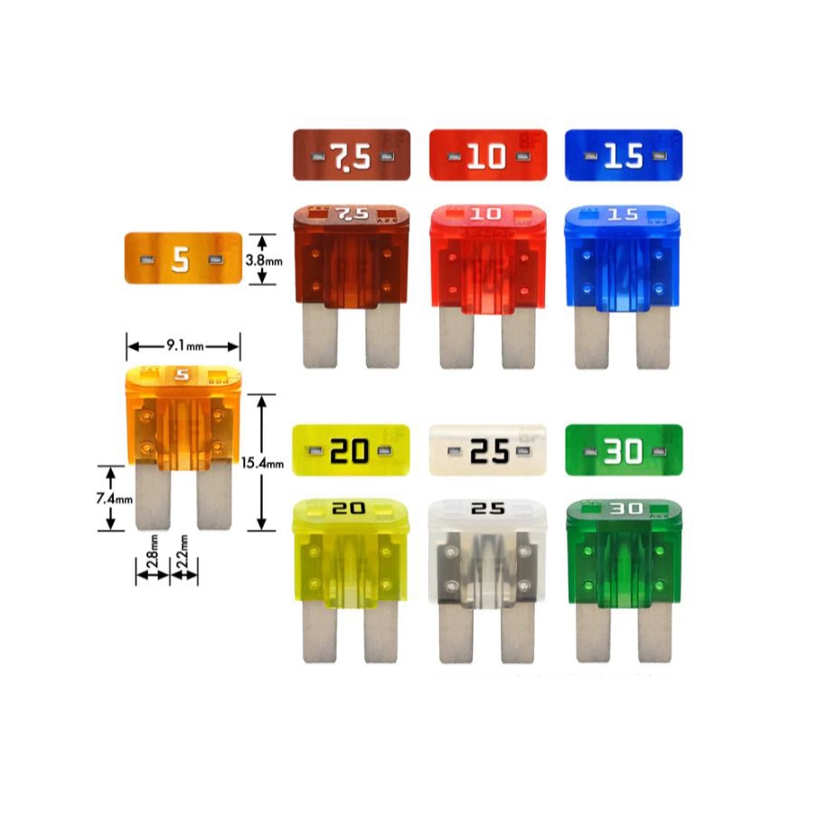FUSÍVEL LAMINA MICRO 2 - VARIAS AMPERAGENS - AMS em Oferta na Shopee