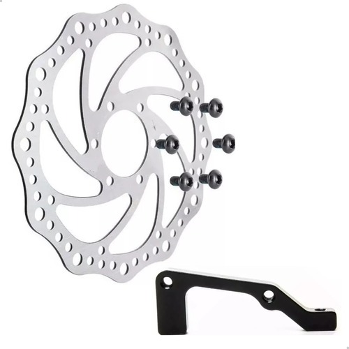 Disco Rotor De Freio Mecânico 203mm Inoxidável 6 Furos Adaptador U5 Dianteiro Pedal Pulse Bike em Oferta na Shopee