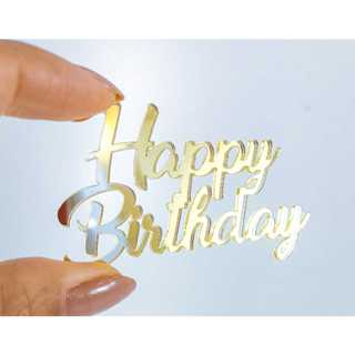 kit de apliques com 4, 6 ou 10 un. apliques 7 cm Happy Birthday para Bolo feito em Acrílico em Oferta na Shopee