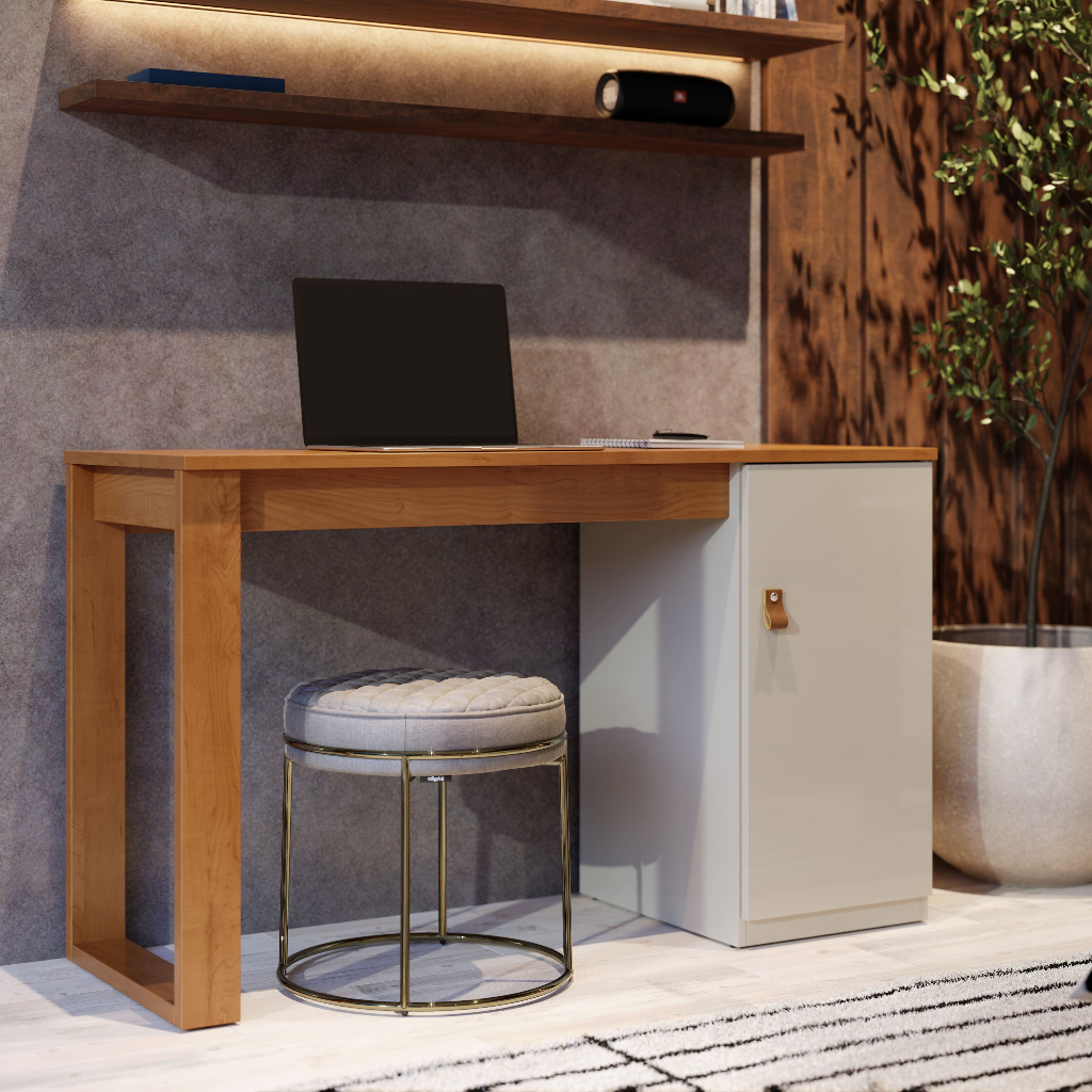 Mesa Escrivaninha Star Paris Para Escritório E Quarto De Estudo Com Gavetas E Prateleiras ...
