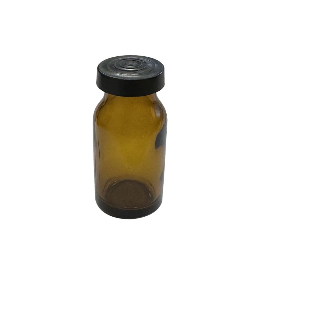Frasco de Vidro injetavel penicilina 20 ml Ambar tampa plastica preta pct 20 un artesanato festa lembrancinha farmacia