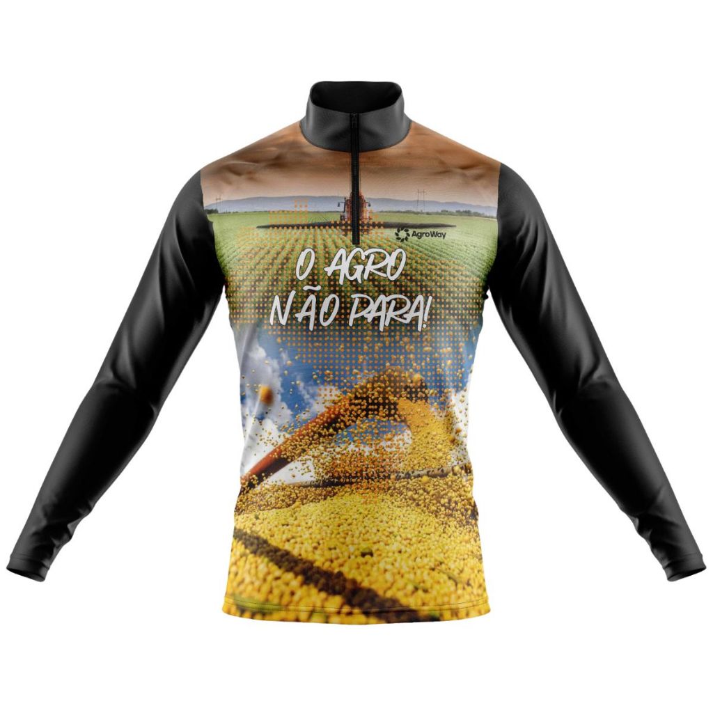 Camisa Camiseta Agro Proteção UV Agricultura Colheitadeira Soja Blusa Manga Longa
