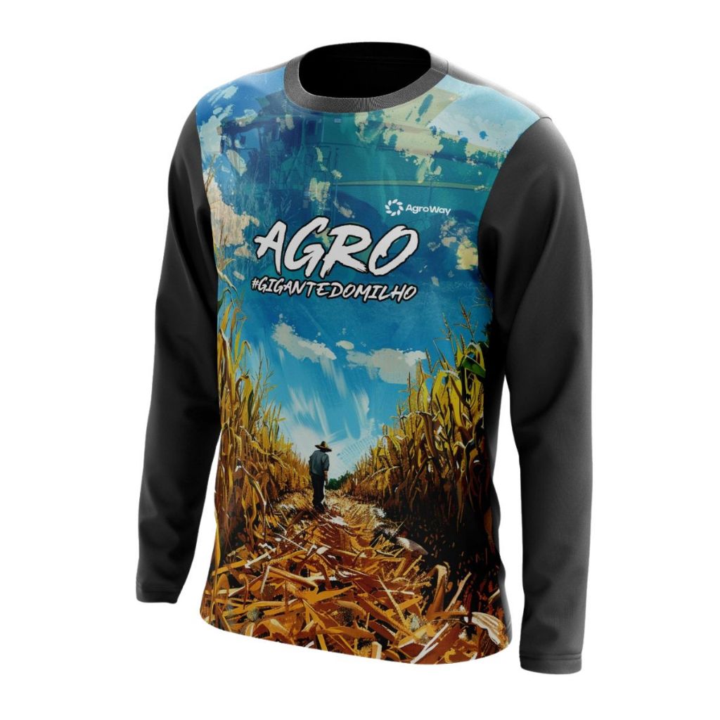 Camisa Camiseta Agro Agricultura Proteção Uv Colheita Milho Blusa Manga Longa Ma