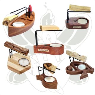 Incensários para Palo Santo 1vela 1paloOriginais Fadinha Verde Meditação Descarrego Limpeza ambiente em Oferta na Shopee