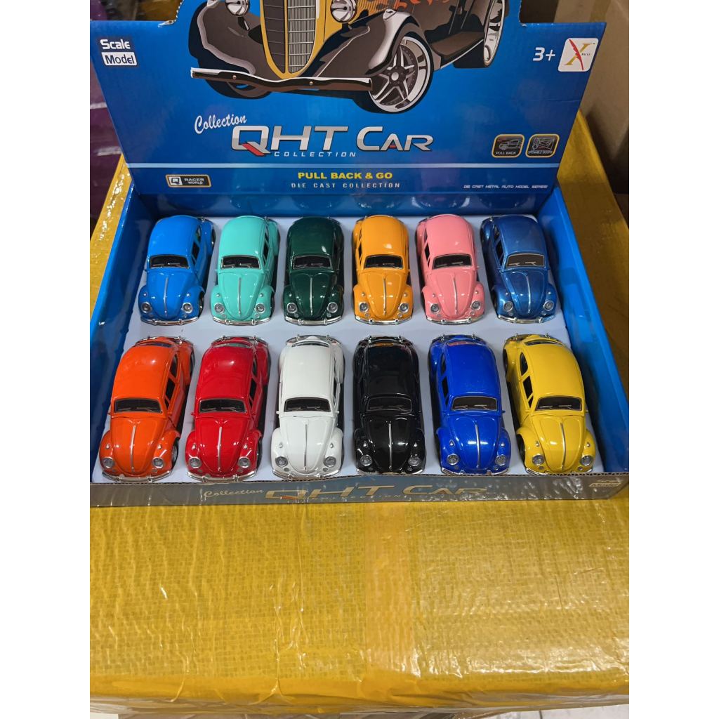 Miniatura Fusquinha Carrinho D Ferro Fusca Fricção Abre Porta