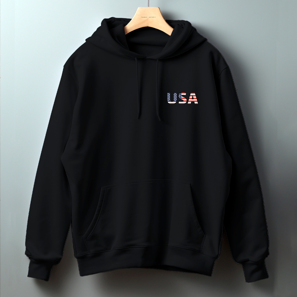 Moletom Canguru Basico Blusa De Frio Com Capuz Casaco Liso Bandeira USA Moletom Feminino Unissex