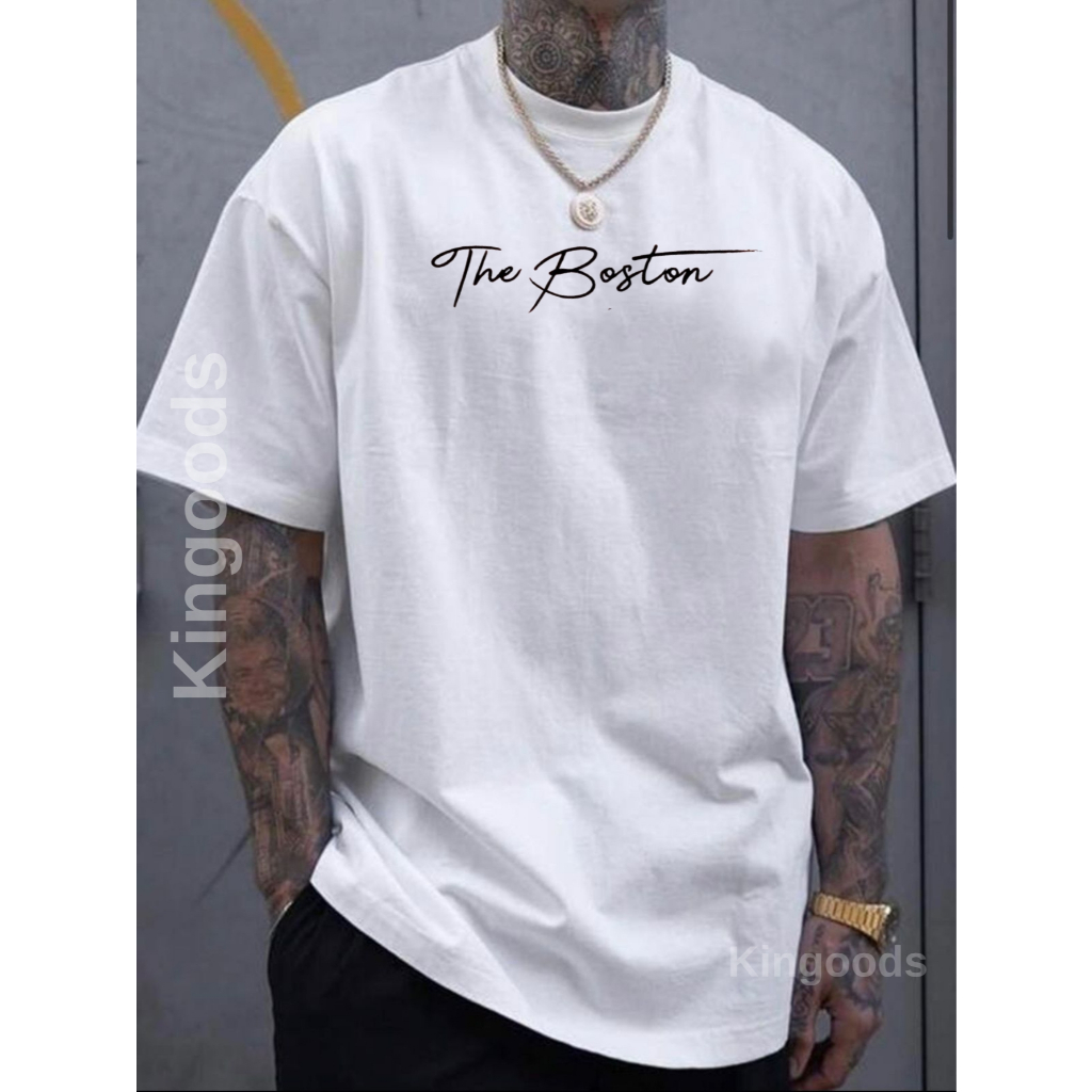 Camiseta Masculina The Boston Bco Camisa 100% algodão malha 30.1