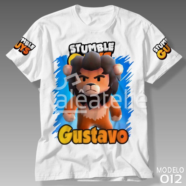 Camiseta Stumble Guys Leão Lyon Game Jogo Nerd Geek Infantil Juvenil Adulto Personalizada