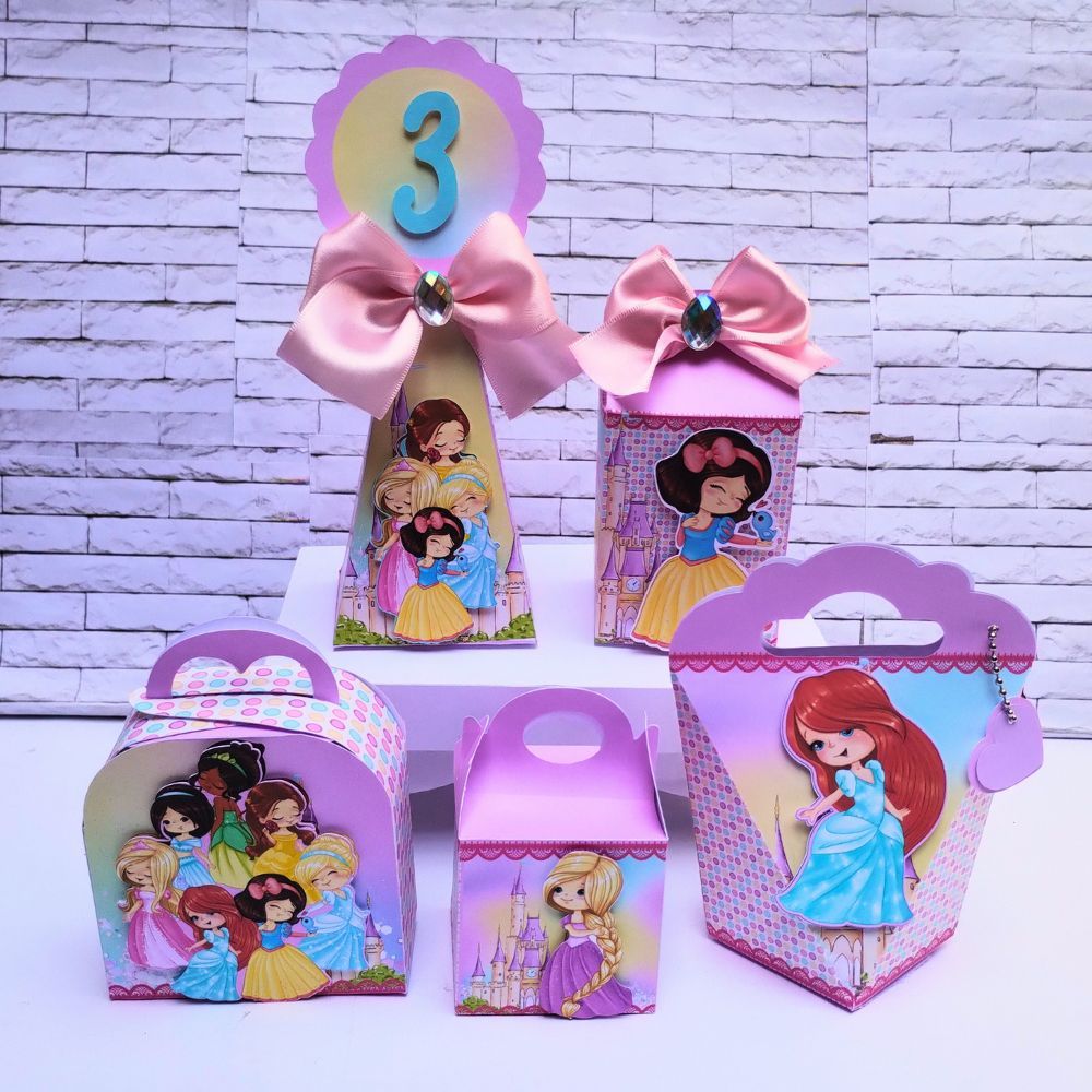 Kit de Festa Personalizado Princesas Disney | Aniversário  Princesas Cute | Lembrancinha de festa  Princesas Disney Cute